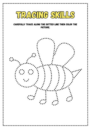 Tracing worksheet for kids. Learning colors. Dot to dot game for children.の素材