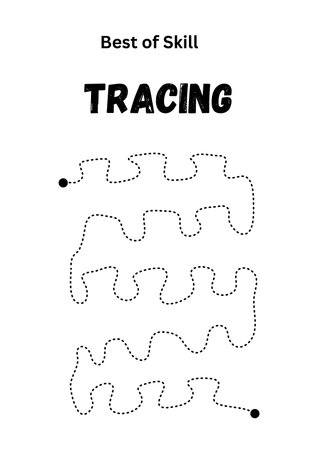 Black and white vector trace game for kids. Educational worksheet.の素材