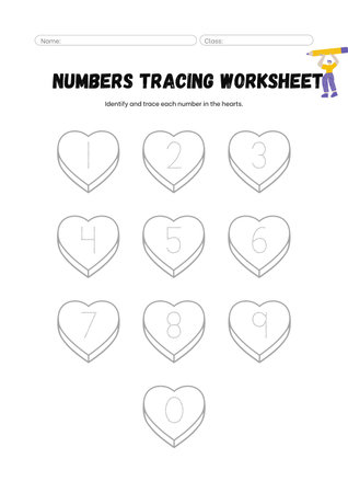 Vector set of numbers in the form of heart. Vector illustration.の素材