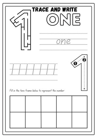 Trace and color. Preschool worksheet for practicing fine motor skills.の素材