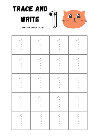 Trace and write. Worksheet for kids. Vector illustration.の素材