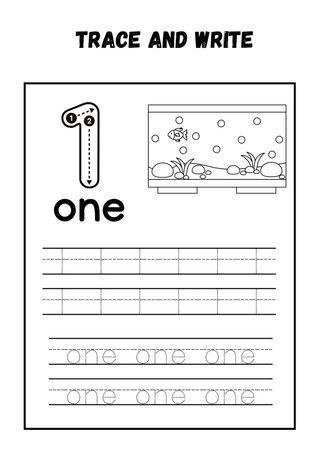 Trace and color. Educational game for children. Black and white vector illustration.の素材