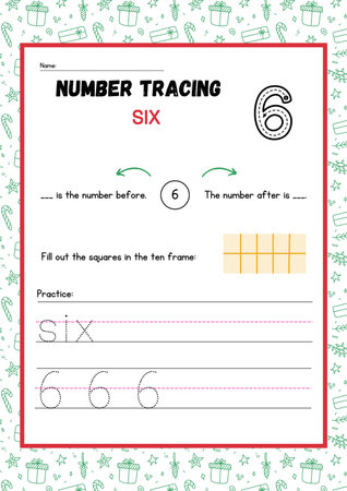 Numerals tracing worksheet. Vector illustration. Worksheet for kids.の素材