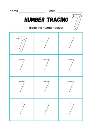 Numerical tracing worksheet for kids. Learning numbers for children. Vector illustration.の素材
