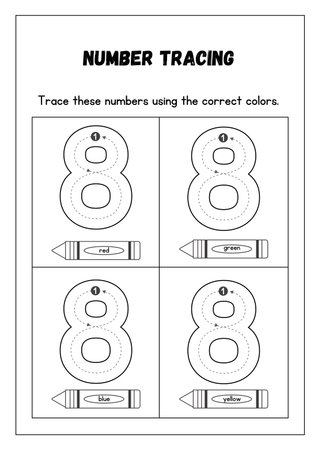 Educational game for children. Need to draw the number eight.の素材