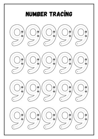 Numbers game for children. Find the correct shadow. Education worksheet. Black and white vector illustration.の素材