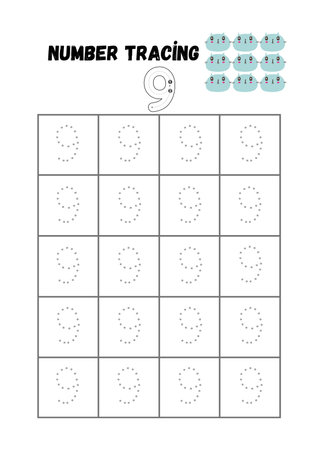 Alphabet tracing worksheet for preschool kids. Educational game for children.の素材