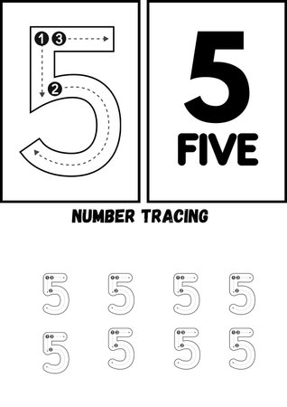 Set of numbers. Number five. Vector illustration for your design.の素材