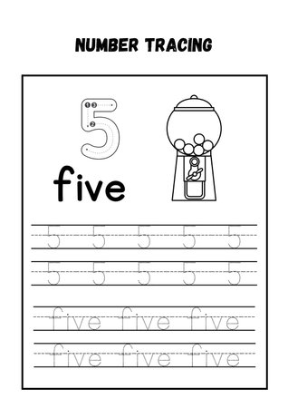 Vector alphabet tracing worksheet with letter N for kids learning English vocabulary.の素材
