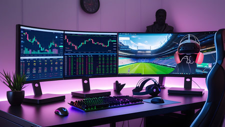 3d rendering stock market data on monitor. stock market data on monitorの素材