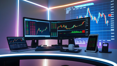 3d rendering of stock market graph on computer screen. stock market conceptの素材