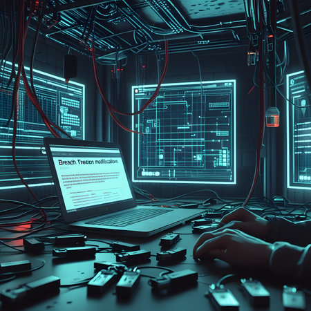 3d rendering of a computer room with a lot of screens and monitorsの素材