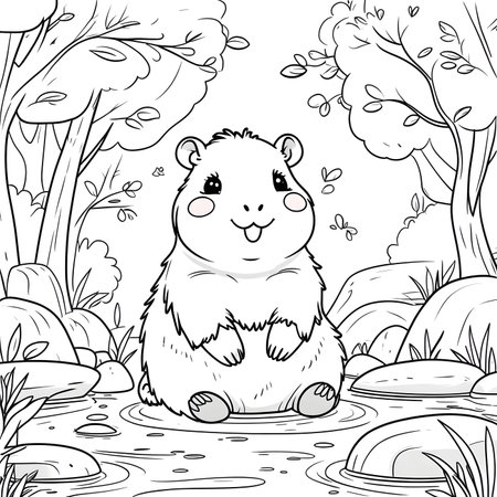Hamster cartoon design, Animal cute zoo life nature and fauna theme Vector illustrationの素材
