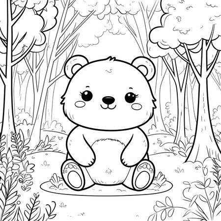 Cute bear cartoon design, Animal zoo life nature and fauna theme Vector illustrationの素材