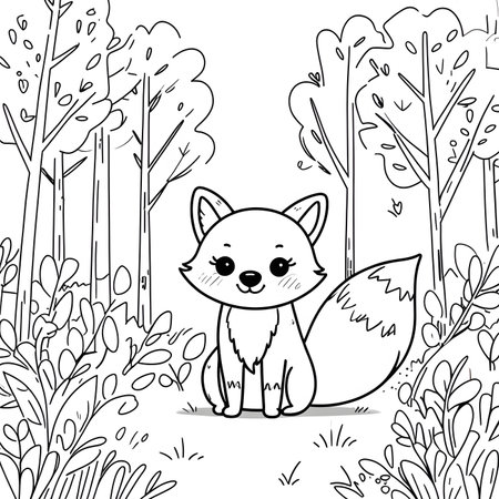 Fox cartoon design, Animal cute zoo life nature and fauna theme Vector illustrationの素材