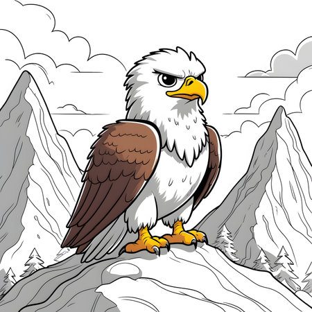 Bald Eagle on the Rock, vector illustration, eps10の素材