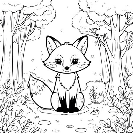 Cute fox cartoon design, Animal zoo life nature and fauna theme Vector illustrationの素材