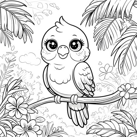 owl sitting on a branch in the jungleの素材