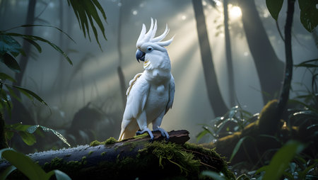 White Cockatoo in the rainforest of Kuala Lumpur, Malaysiaの素材