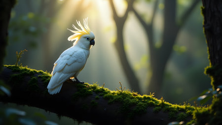 Yellow-crested Cockatoo (Cacatua galerita)の素材