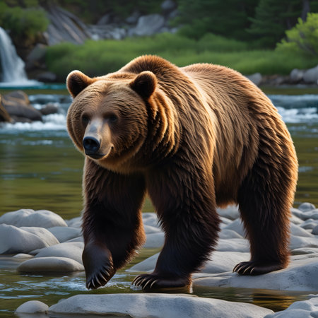 Grizzly Bear in the river. Wildlife scene from nature.の素材