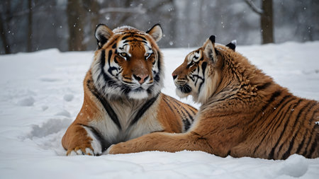 Siberian tiger (Panthera tigris altaica)の素材