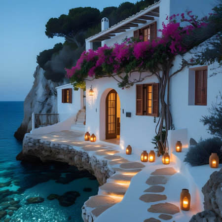 Beautiful house on the coast of Zakynthos, Greeceの素材