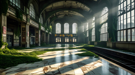 Interior of the former railway station in Ghent, Belgium.の素材
