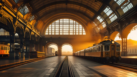 Train in the railway station in Shanghai, China. 3D renderingの素材