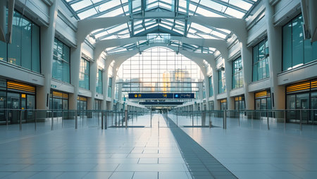 Interior of the Shanghai Pudong International Airport, China.の素材