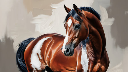 Horse portrait. Portrait of a horse with a bridleの素材