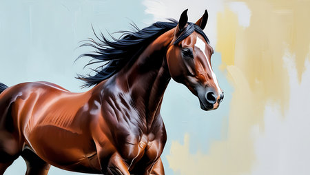 Realistic 3D Render of Horse. Artwork for design.の素材