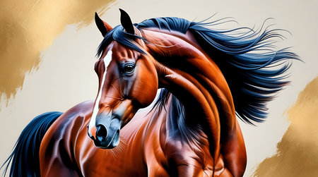 Beautiful Horse Portrait. Vector Illustration of a Horse.の素材