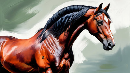 Horse painting. Horse portrait. Horse painting. Horse painting.の素材