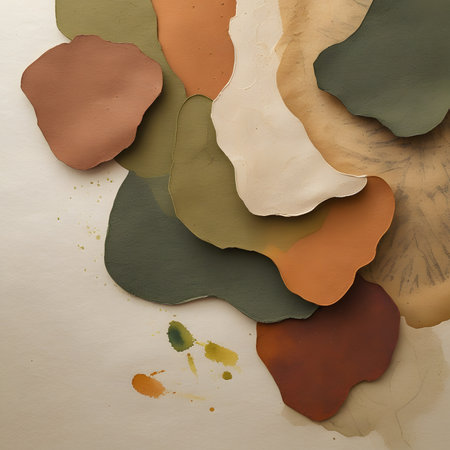 abstract background with watercolor splashes and stains on paper textureの素材