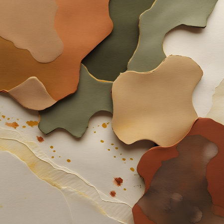 abstract brown and beige background with watercolor stains and spotsの素材