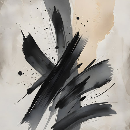 Abstract watercolor background. Hand-drawn illustration. Ink blots.の素材