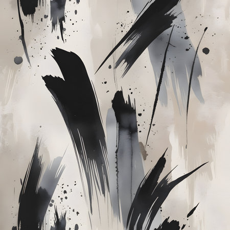 Abstract watercolor seamless pattern with grunge brushstrokes. Hand painted background.の素材