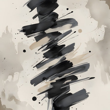 Abstract watercolor painted background. Black and white grunge texture.の素材