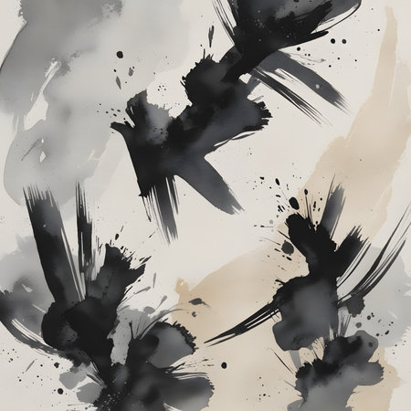 Seamless pattern with ink blots and splashes. Grunge background.の素材