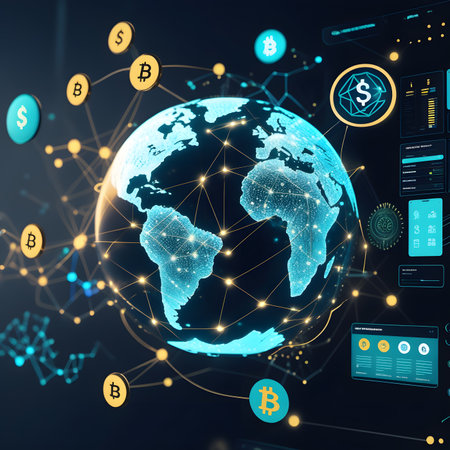 Global network connection over the world. Global business concept. 3d renderingの素材