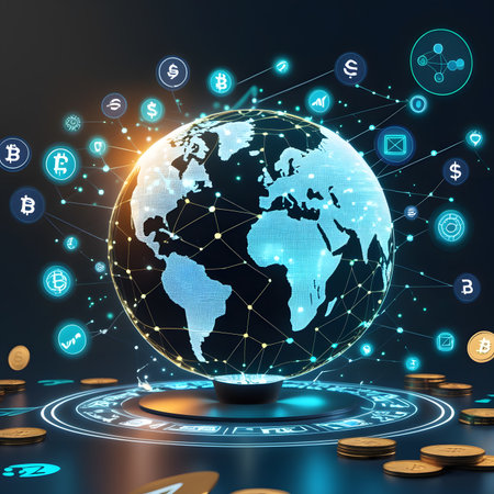 Global network connection. The concept of global business. 3d renderingの素材