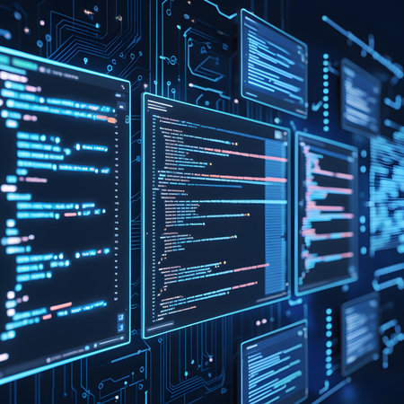 Programming code abstract background. 3d rendering toned image double exposureの素材