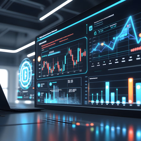 Laptop with glowing forex chart interface. 3D Renderingの素材