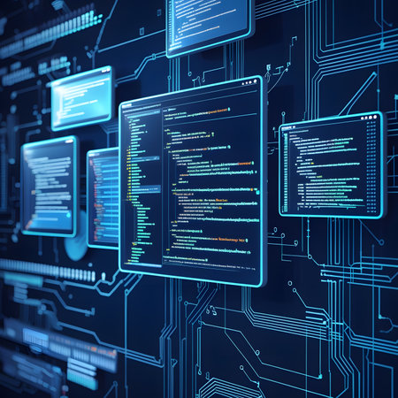 Programming code abstract background. 3d rendering toned image double exposureの素材