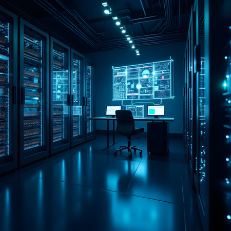 Server room data center. 3d rendering toned image double exposureの素材