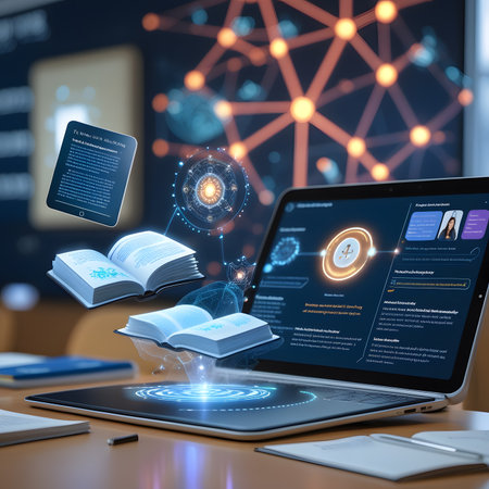 Laptop and tablet on a table in a modern office 3D renderingの素材