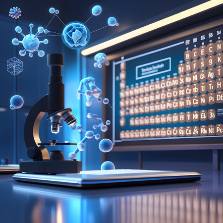 Microscope on the background of the medical chart. 3d renderingの素材