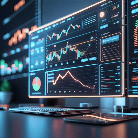 Stock market or forex trading graph and candlestick chart suitable for financial investment concept. 3D rendering.の素材