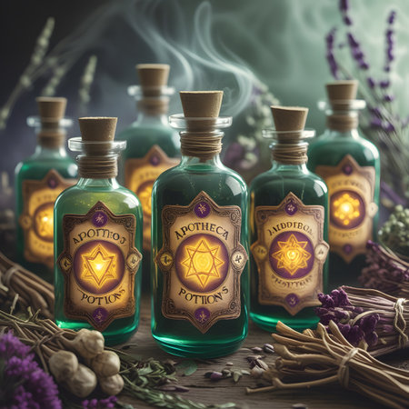 Essential oils for aromatherapy and aromatherapy in bottlesの素材